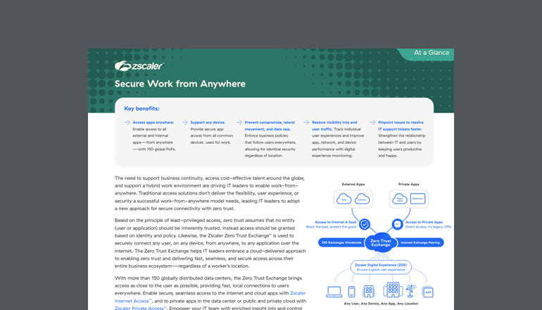 Secure Work-from-Anywhere Benefits at a Glance Secure Work-from-Anywhere Benefits at a Glance thumbnail