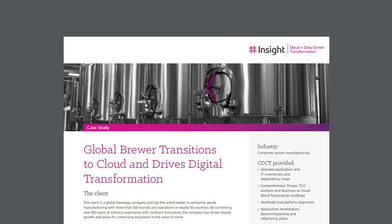 Brewer Adopts Cloud to Drive Digital Transformation Brewer Adopts Cloud to Drive Digital Transformation cover