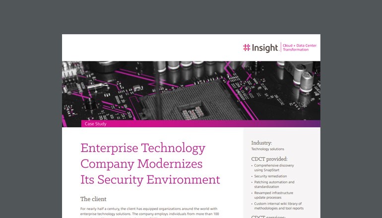 Enterprise Technology Company Modernizes Its Security Environment Thumbnail of asset available to download below