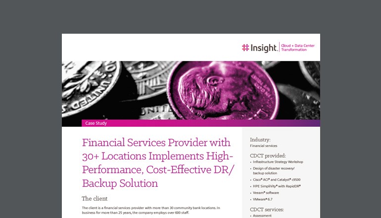 Financial Services Provider Deploys High-Performance Backup Solution Financial Services Provider Deploys High-Performance Backup Solution cover