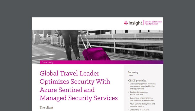 Global Travel Leader Optimizes Security With Azure Sentinel and Managed Security Services Thumbnail of case study available to download below