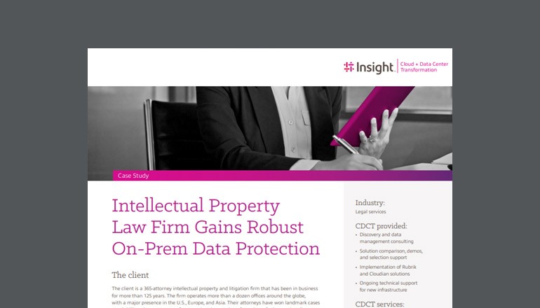 Intellectual Property Law Firm Gains Robust On-Premises Data Protection on premises data protection