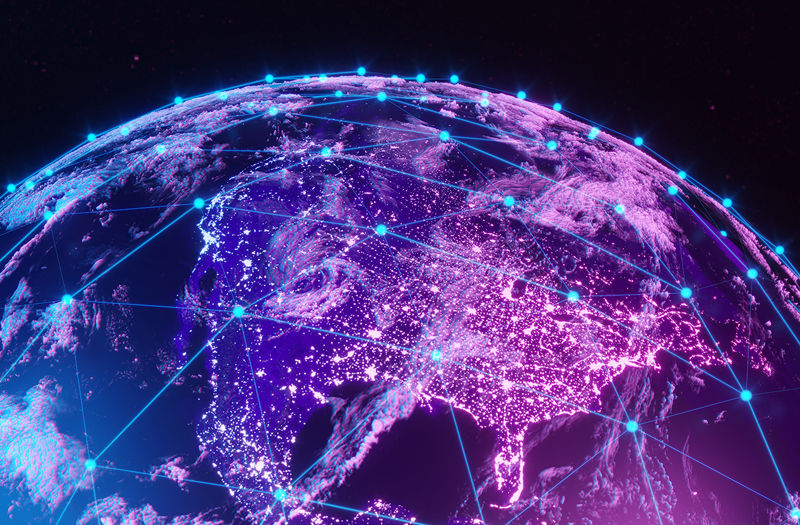 A flight plan for high-performance data Earth view from space with global communication network