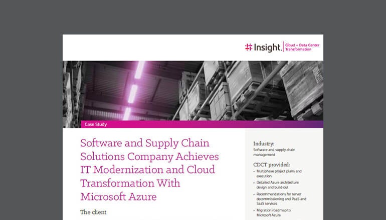 Supply Chain Company Achieves IT Modernization and Cloud Transformation With Microsoft Azure Thumbnail of case study available to download below