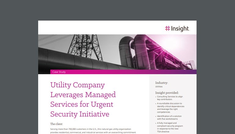 Utility Company Leverages Managed Services for Urgent Security Initiative Thumbnail of case study available to download below