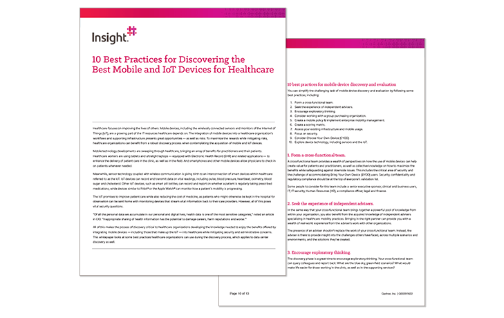 10 Best Practices for Discovering the Best Mobile and IoT Devices for Healthcare Whitepaper available to download