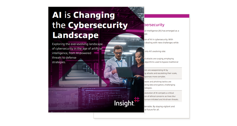 AI is Changing the Cybersecurity Landscape Cover of ebook available to access by filling out the form on page.