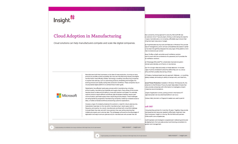 Cloud Adoption in Manufacturing Cloud Adoption in Manufacturing whitepaper cover