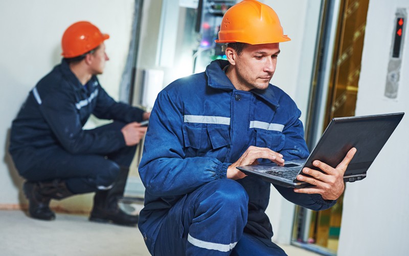 Productive and secure technology Woman on tablet