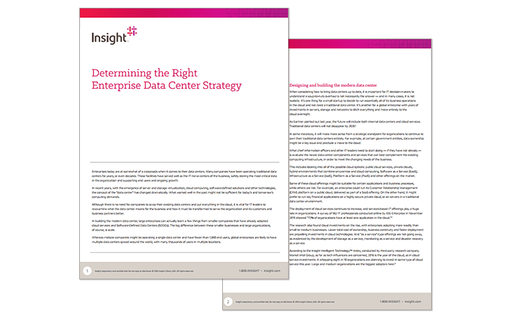 Determining the Right Enterprise Data Center Strategy Whitepaper available to download