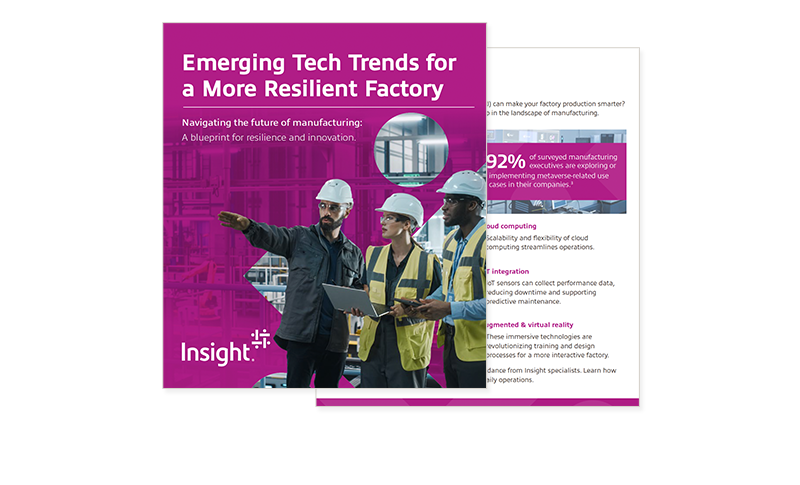 Emerging Tech Trends for a More Resilient Factory Cover of ebook available to access by filling out the form on page.