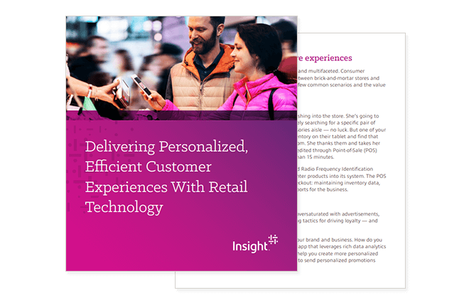 Improve employee productivity & retention Cover of Insight's Delivering Personalized, Efficient Customer Experiences With Retail Technology ebook