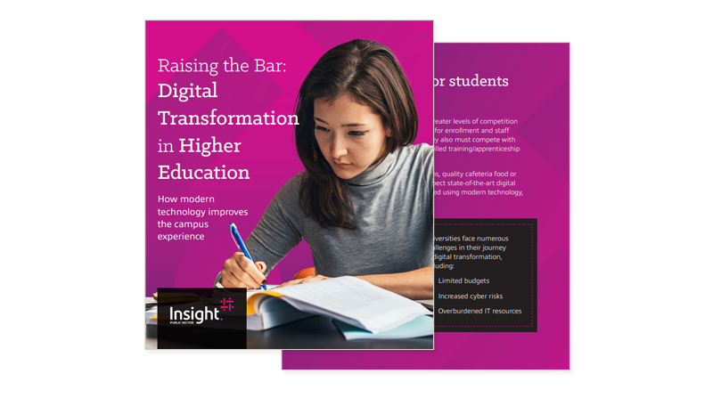 Raising the Bar: Digital Transformation in Higher Education Cover of ebook available to access by filling out the form on page.