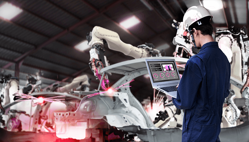 3D printing for improved productivity Engineer in manufacturing lab 3D printing new products