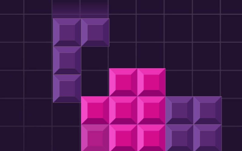 Tetris concept of two blocks forming a square