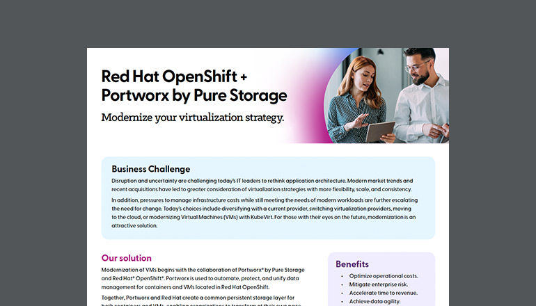 Red Hat OpenShift + Portworx by Pure Storage Thumbnail of asset available to download below
