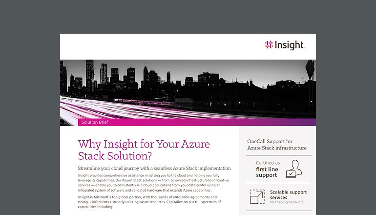 Why Insight for Your Azure Stack Solution? Thumbnail of asset available to download below