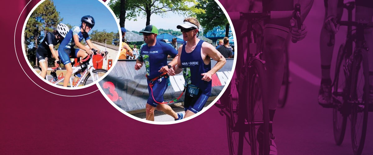 Corporate social responsibility starts with creating and enacting positive change within organizations, communities and society. Collage of multiple cyclists and runners in a race