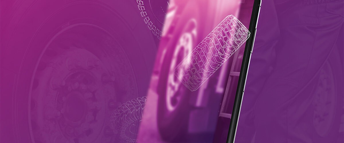 Discover how an intelligent application empowered one manufacturer to reduce its commercial fleet’s tire-related downtime by nearly 50%. Rendering of tire app on iPhone, mobile smart device