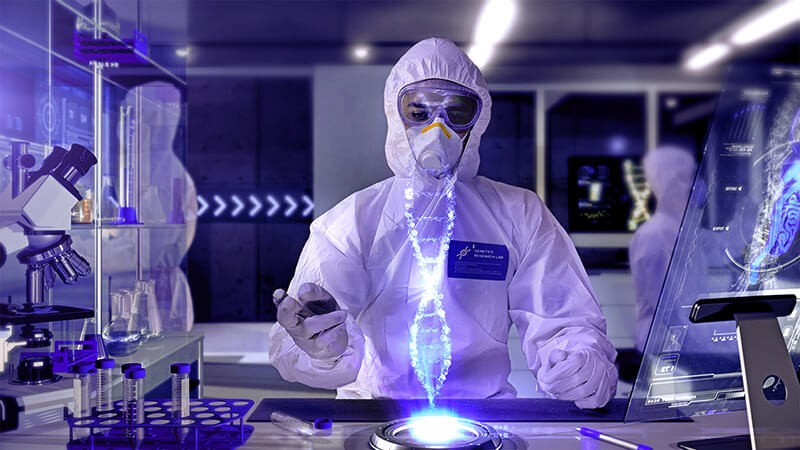 Immersive rooms augmented by projectors or LED boards to simulate various environments. Using Augmented reality (AR) glasses in a healthcare lab.