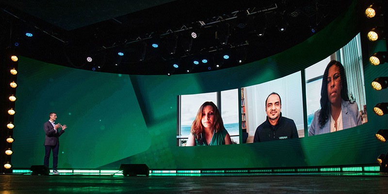 March of 2020, the global workforce went virtual Danny Allan talking with members of his team virtually