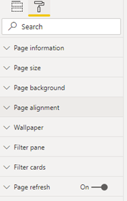 Menu showing page alignment option Supplementary chart twenty