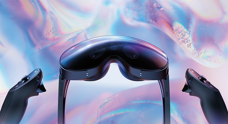 Introducing the new Meta Quest Pro Meta Quest Pro product rendering with headset and controllers.