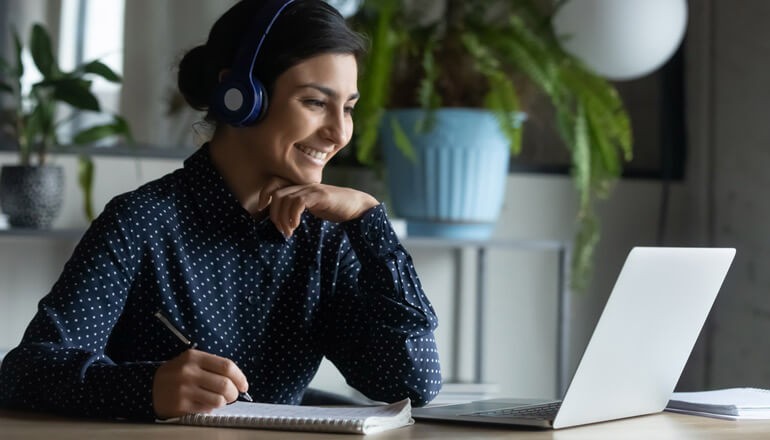 Learn how to detect, prevent and eradicate these attacks before they become destructive. Woman on webinar. Security, Ransomware, VMWare security, ransomware protection