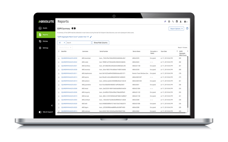 Absolute Application Persistence is built into your firmware and delivered in the cloud Absolute Application Persistence screenshot