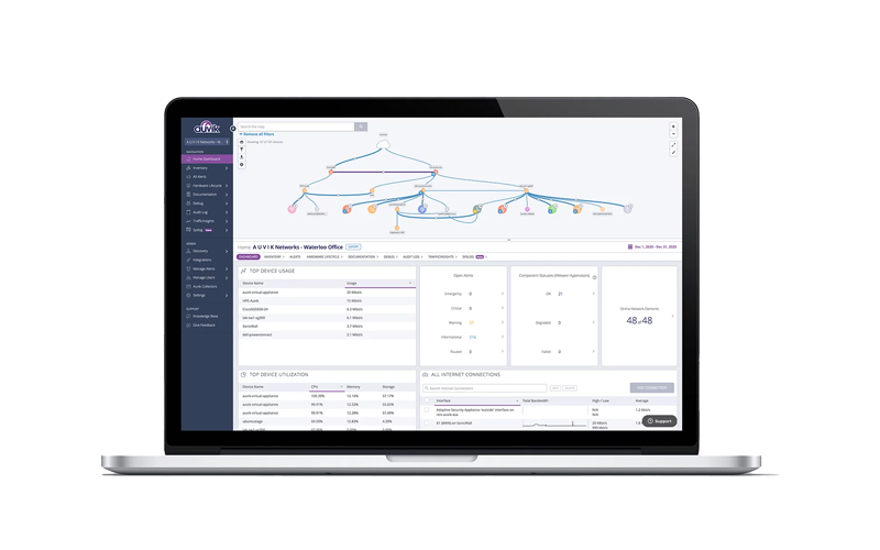 Minimize hassle while maximizing detection. Auvik preview on laptop