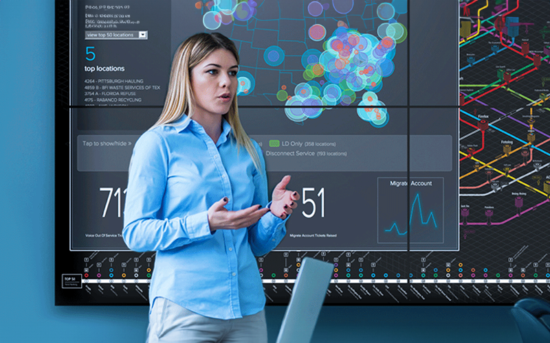 Impress employees and customers with digital signage, video walls and A/V distribution capabilities A/V display video wall