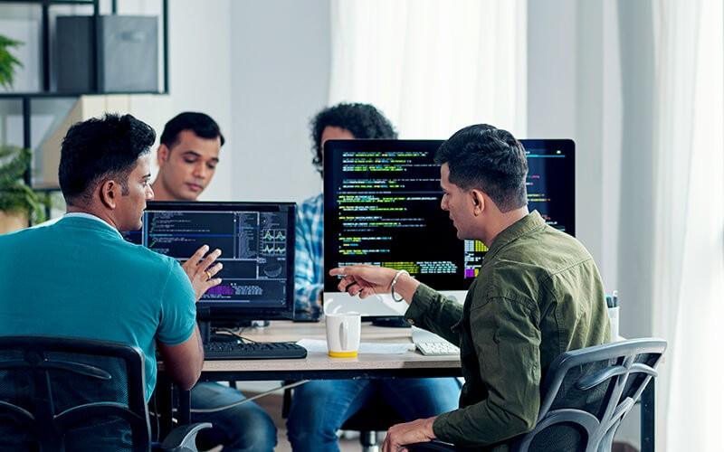 Storage optimization Teammates working together at the office