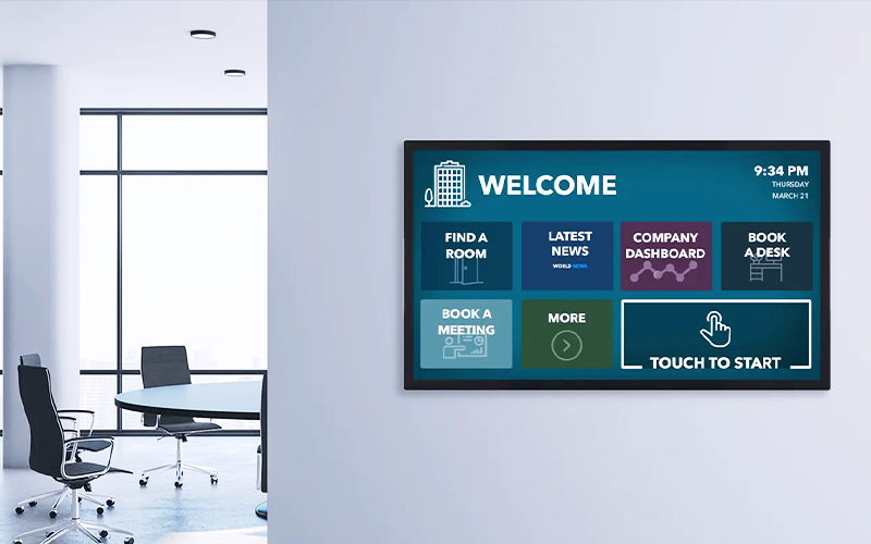 Elo's touchscreen monitors provide a sleek, minimal design for commercial digital signage Elo's touchscreen monitor