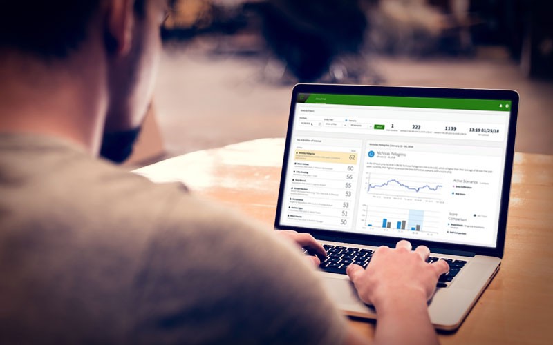 Forcepoint User and Entity Behavior Analytics Forcepoint User and Entity Behavior Analytics displayed on screen with male user