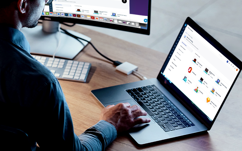 Freshworks modernizes your IT service operations with an intuitive, smart and integrated solution Professional using laptop