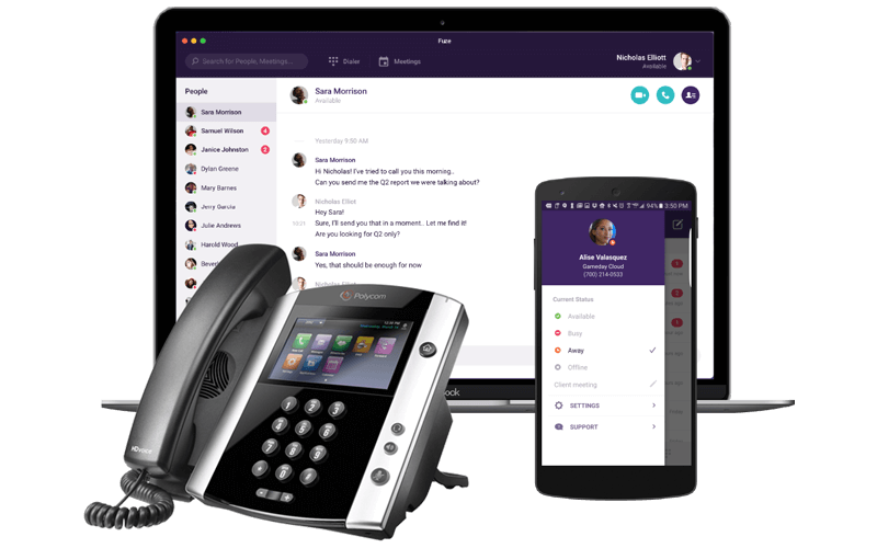 Fuze powers business conversations through a secure and reliable global platform Fuze solutions displayed on multiple technology platforms