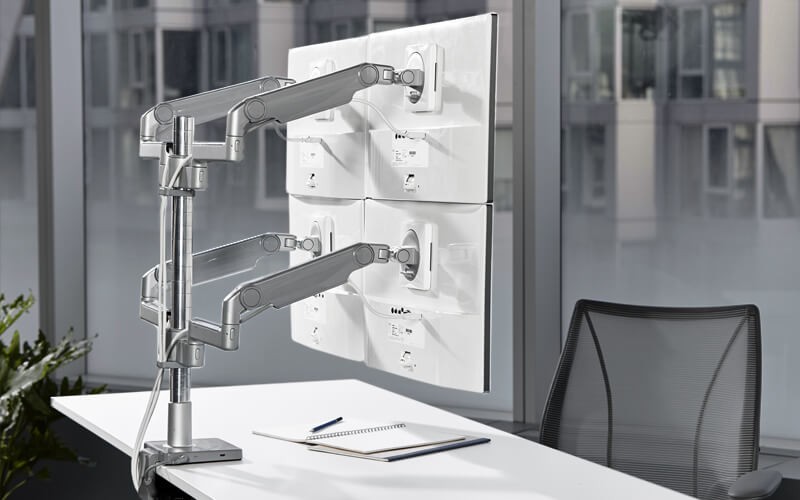 Three-dimensional freedom with monitor arms Three-dimensional freedom with monitor arms