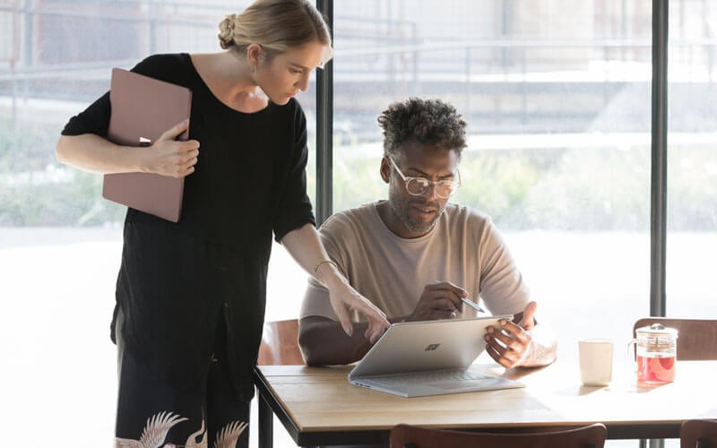 Enterprise Mobility + Security E5 Team using Microsoft Surface devices