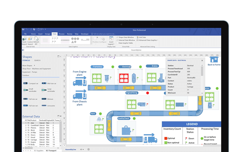 Microsoft Visio design features Microsoft Visio screenshot