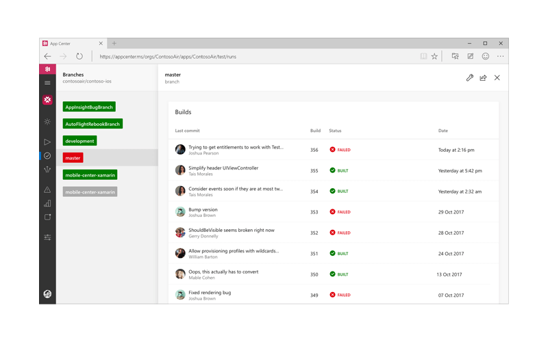 Visual Studio App Center Visual Studio App Center screenshot