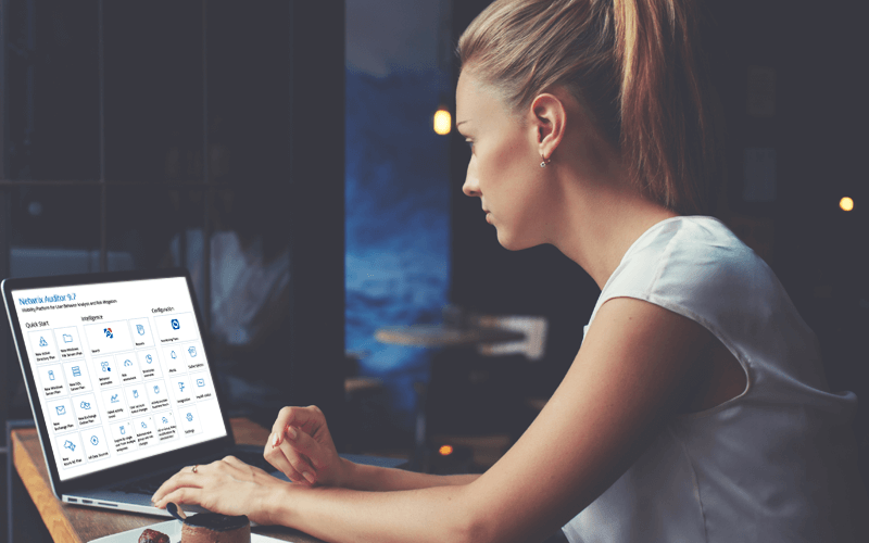 Netwrix Auditor provides productivity Lifestyle female user showing Netwrix Auditor