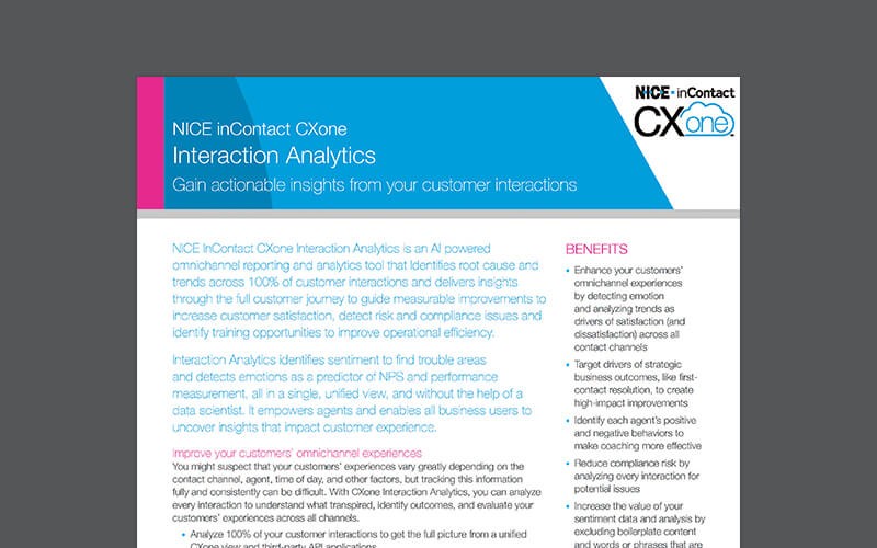 CXone Customer Analytics CXone Customer Analytics thumbnail image