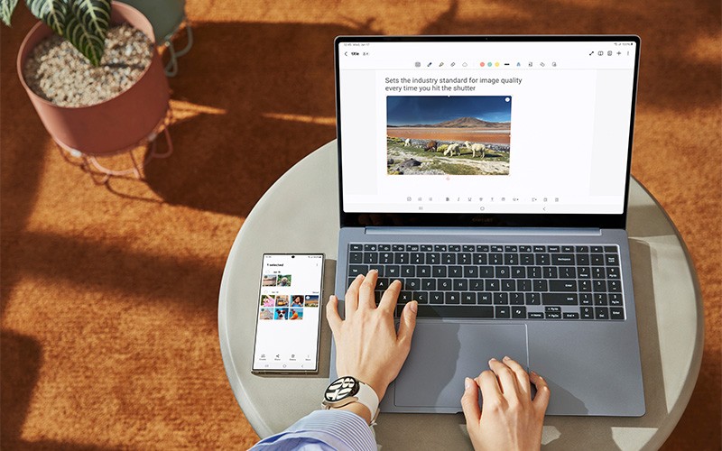 Your teams can do more with the Galaxy Connected Experience Professional using laptop
