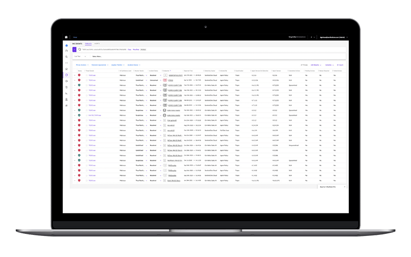 Fortify, automate and extend protection. Laptop showing Singularity XDR