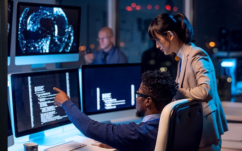 Flexible maintenance Teammates working together at the office