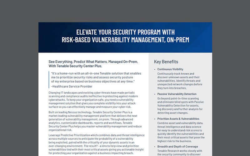 Tenable Security Center Plus Thumbnail of asset available to download