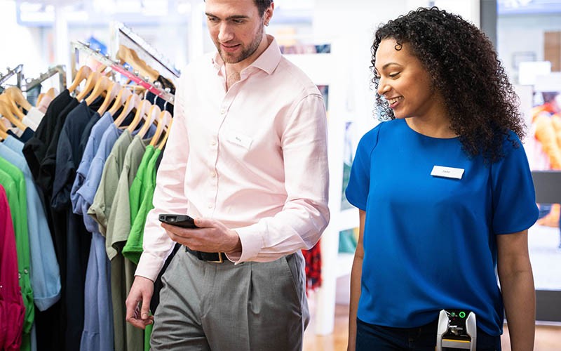 Low cost. High power. Two colleagues talking to each other